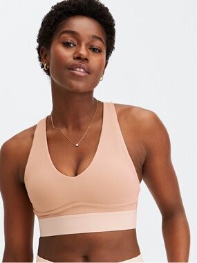 Fabletics Peach Sports Bralette with White Band